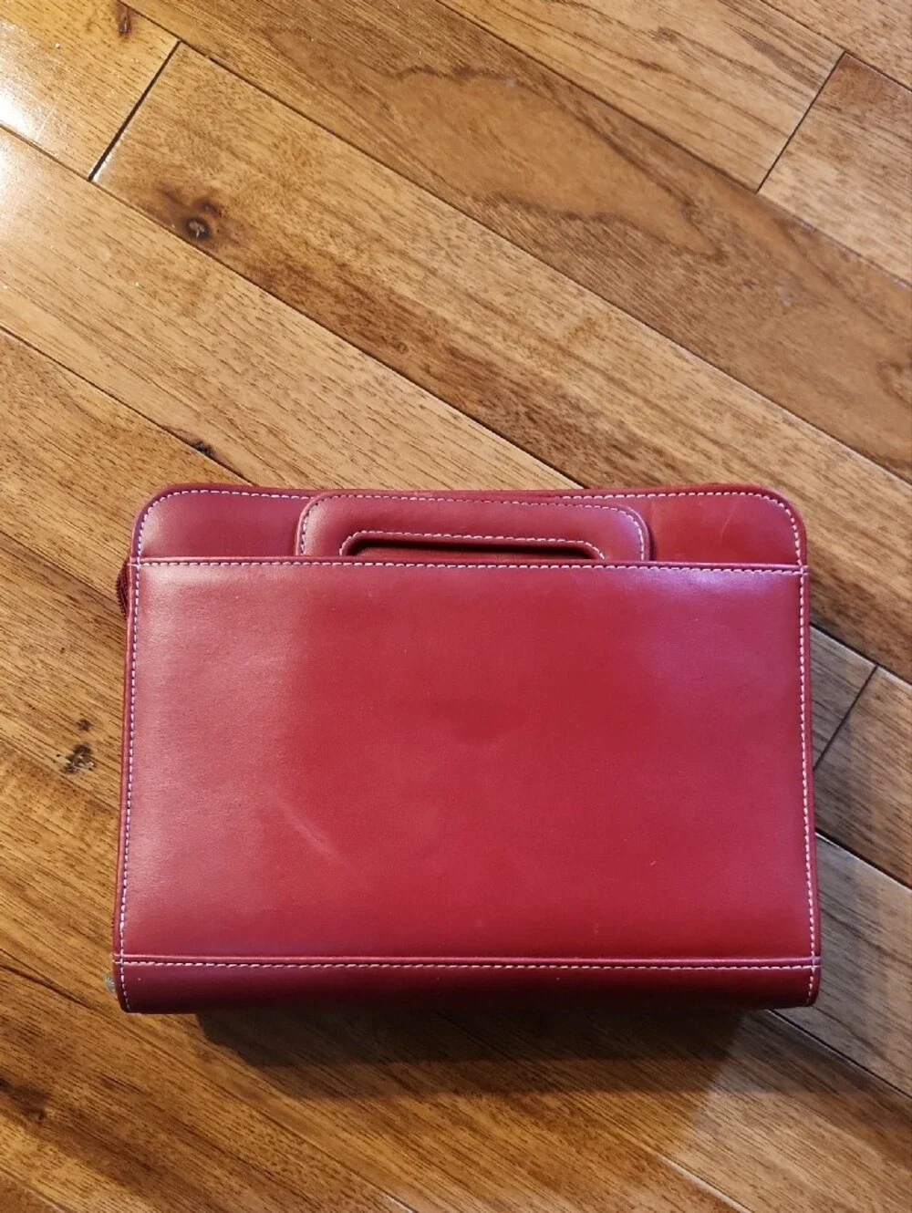 Franklin Covey Red Structured Top-Handle Briefcase